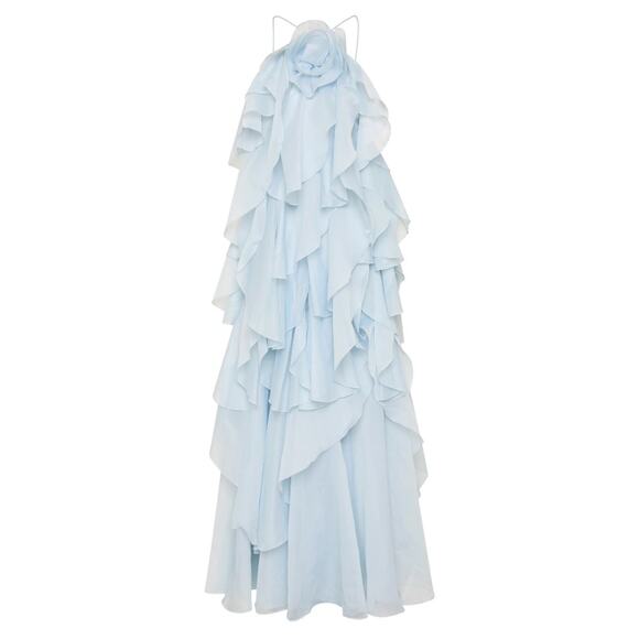 Aje Pandorea Layered Maxi Dress Silver Blue US 6 - Picture 5 of 8